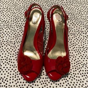 Eurosoft by Sofft Carly Slings w 4" heels Fire Red